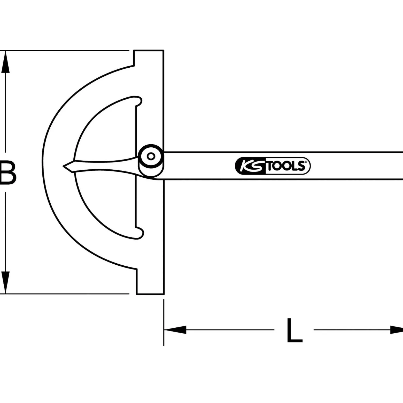 KS TOOLS Winkelgradmesser mit offenen Bogen 200 mm - 300.0642