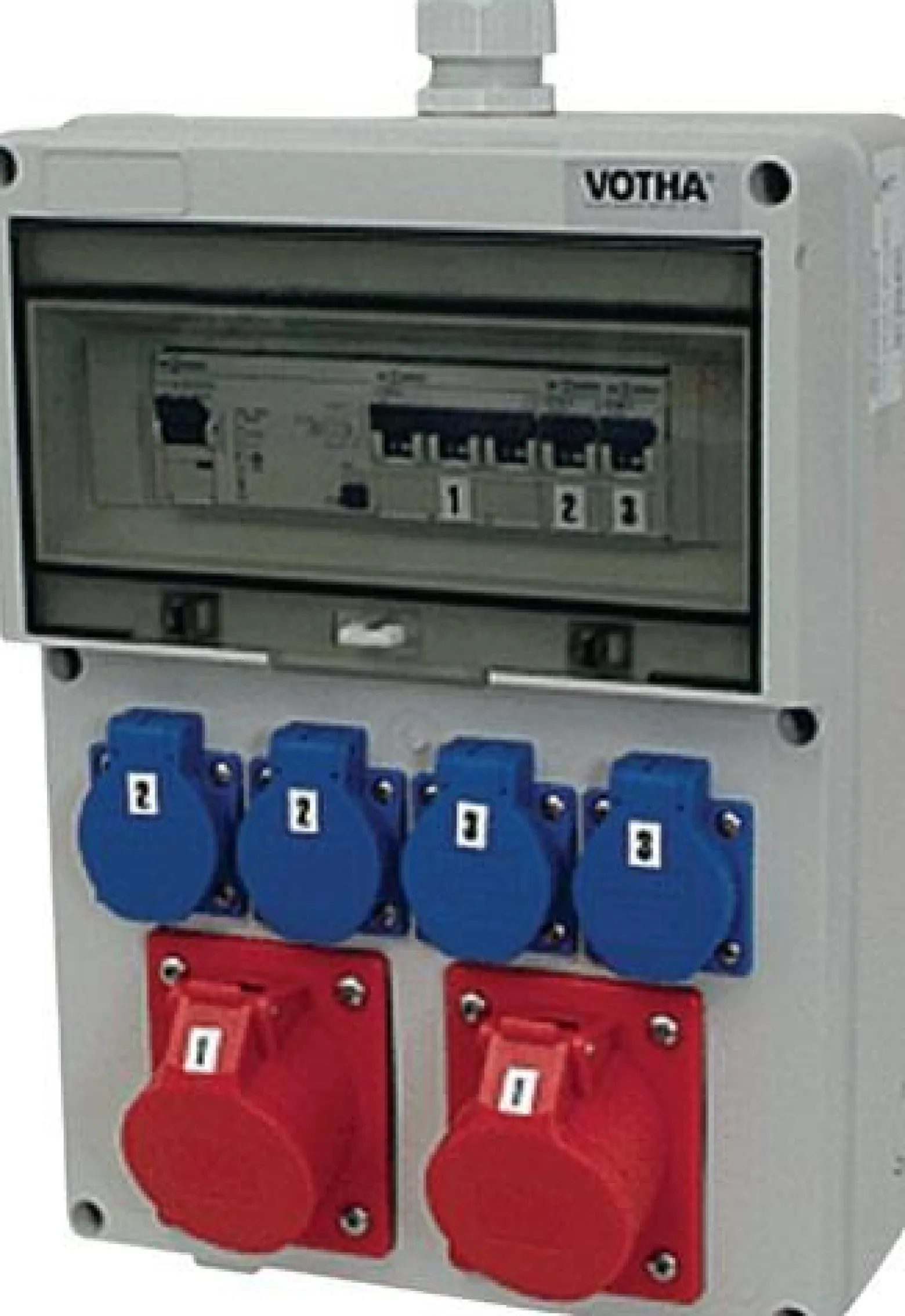 Kunststoffwandverteiler Verschraubung M32 1xCEE 32 A,1xCEE 16 A,4x230V