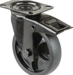 Lenkrolle D.125mm Trgf.120kg m.Festst.Gum.104x80mm schwarz BS ROLLEN