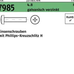 Linsenschraube DIN 7985 PH M2,5x25-H 4.8 galv.verz. 200St.