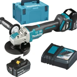 Makita DGA519RTJ Akku-Winkelschleifer Ø 125 mm 18 V / 2x 5,0 Ah Akku + Ladegerät im Makpac