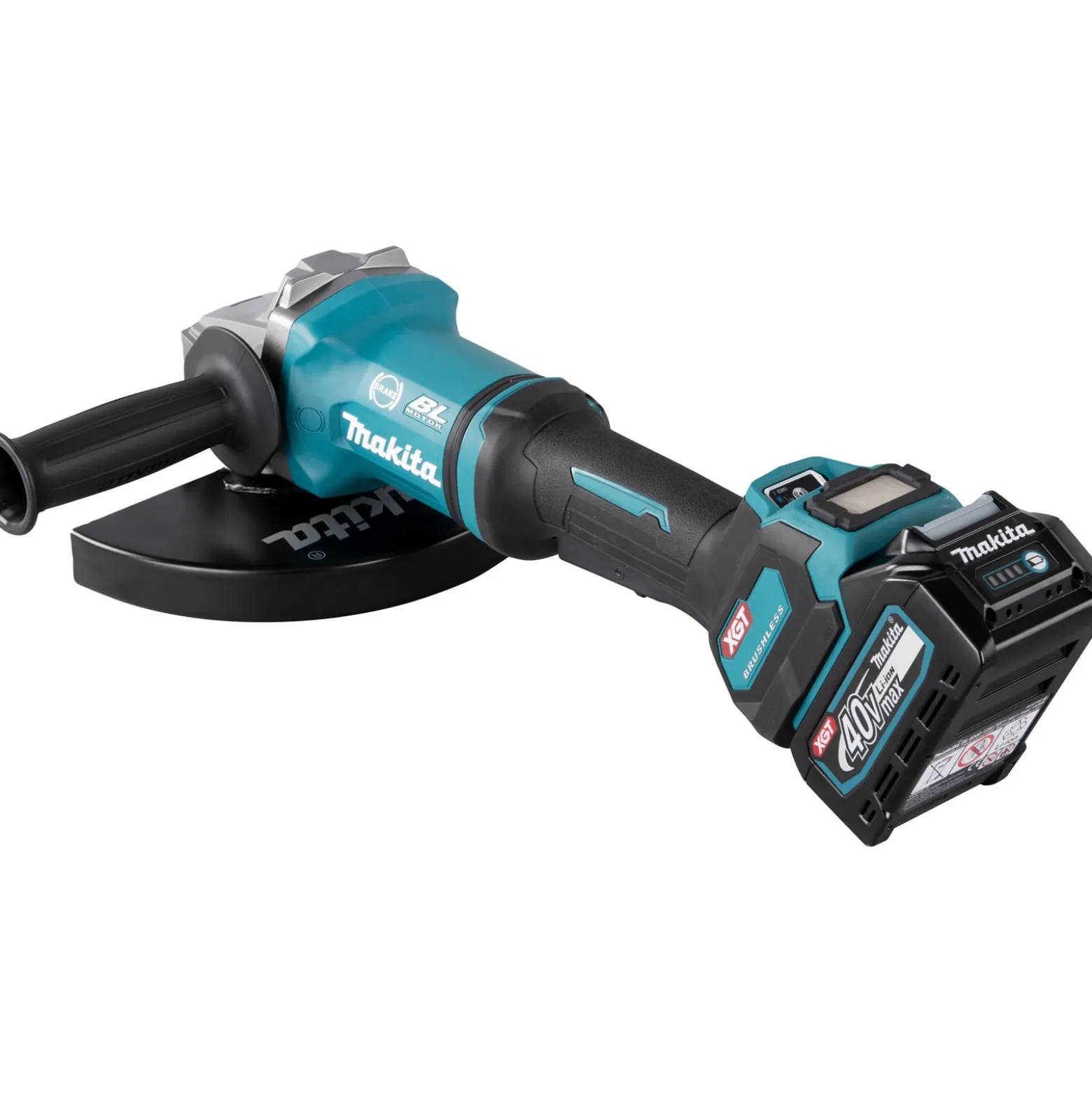 Makita GA038GT206 Akku-Winkelschleifer 40V max. / 2x 5,0 Ah Akku + Schnellladegerät im Transportkoffer + Side-Kick