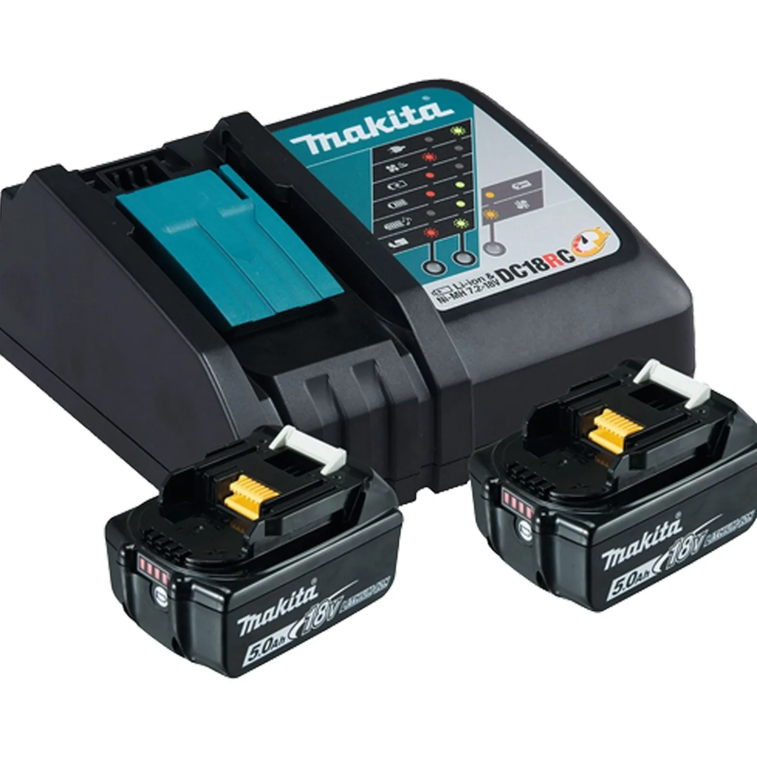 Makita Power Source-Kit Li 18 V / 2x 5,0 Ah Akku + Ladegerät - 197570-9