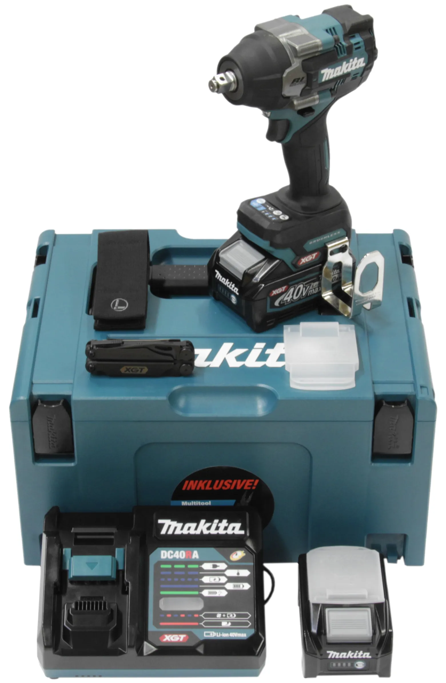 Makita TW007GM206 Akku-Bohrschrauber 40V max. / 2x 2,5 Ah Akku + Schnellladegerät im MAKPAC + Side-Kick