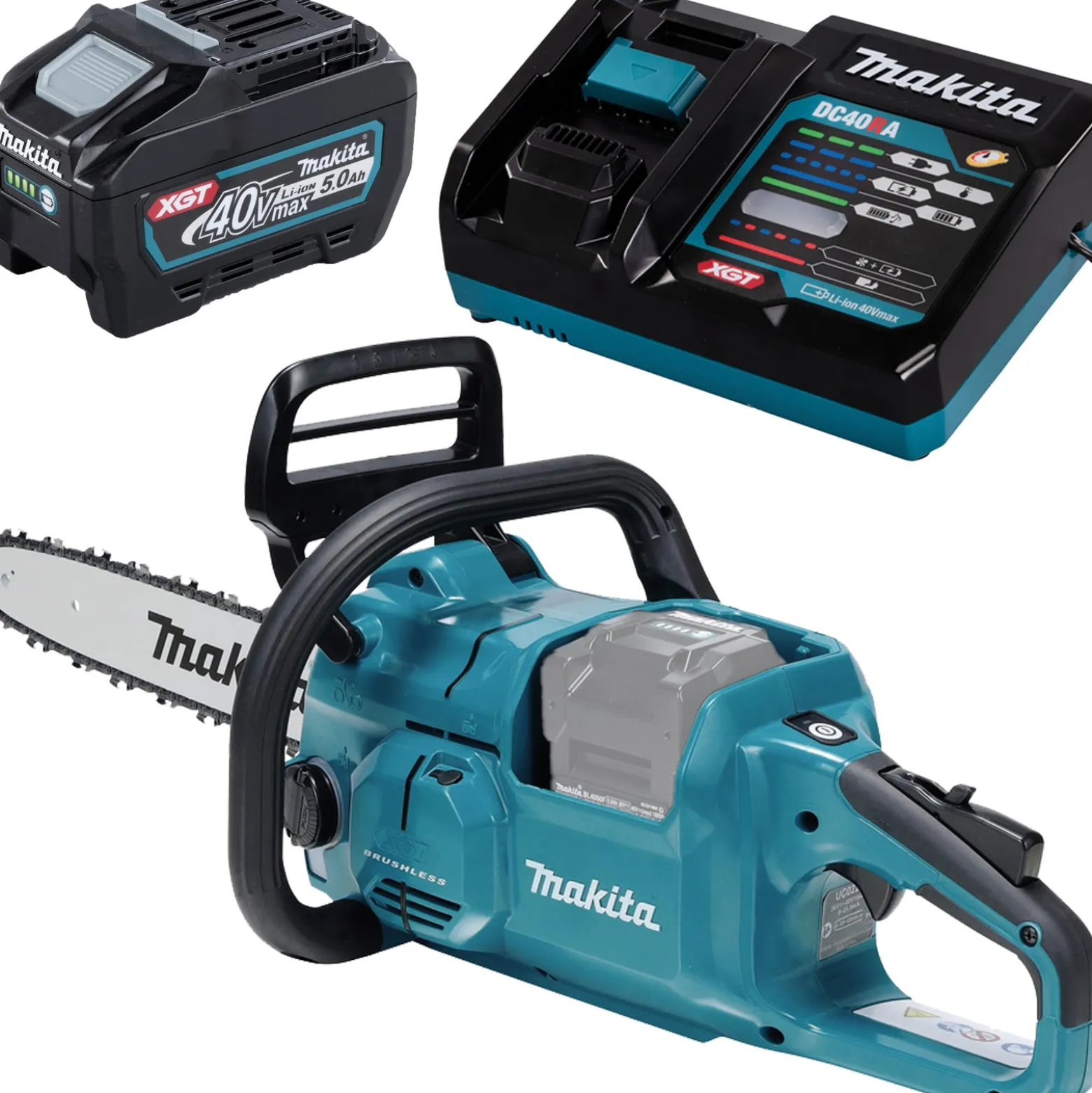 Makita UC022GT101 Akku-Kettensäge 40V max. / 1x Akku BL4050F 5,0 Ah + Schnellladegerät DC40RA
