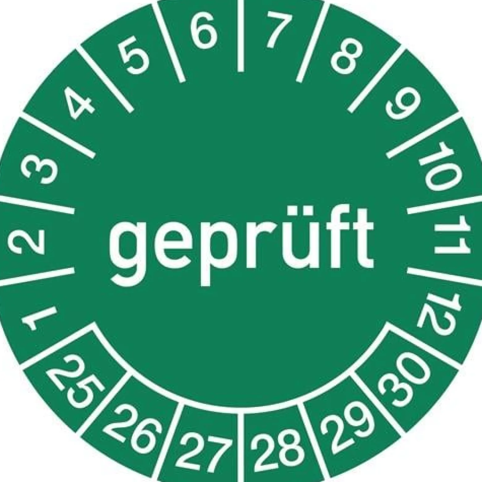 Mehrjahresprüfplakette D.30mm gepr.2026-2031 Folie Btl.a 100 St.