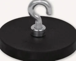 Neodymmagnet D.43mm gummierter Magnet,m.Hak.D.6,4mm 5St./Karton EICHNER