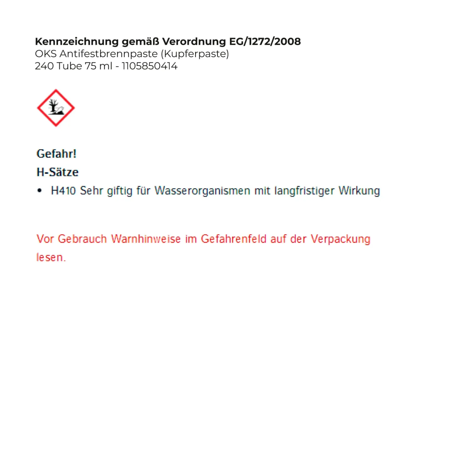OKS Antifestbrennpaste (Kupferpaste) 240 Tube 75 ml - 1105850414