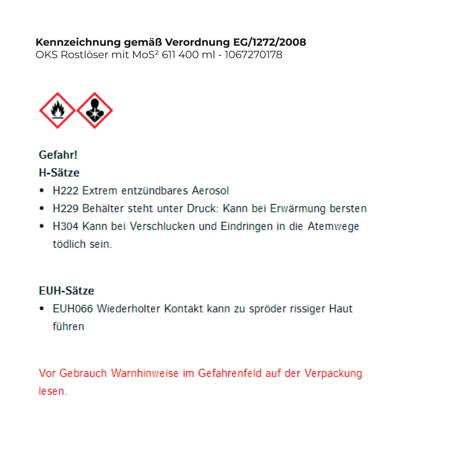 OKS Rostlöser mit MoS² 611 400 ml - 1067270178