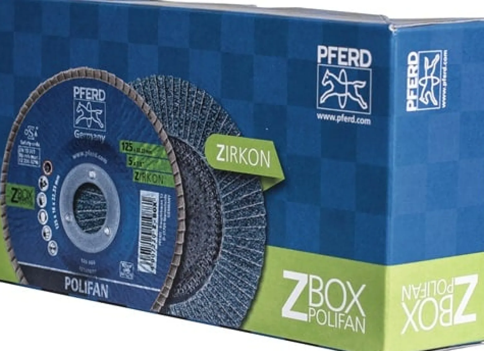 PFERD Fächerscheibe POLIFAN Z Ø 125 mm Körnung Z-40 konisch INOX Zirkonkorund - 69300934