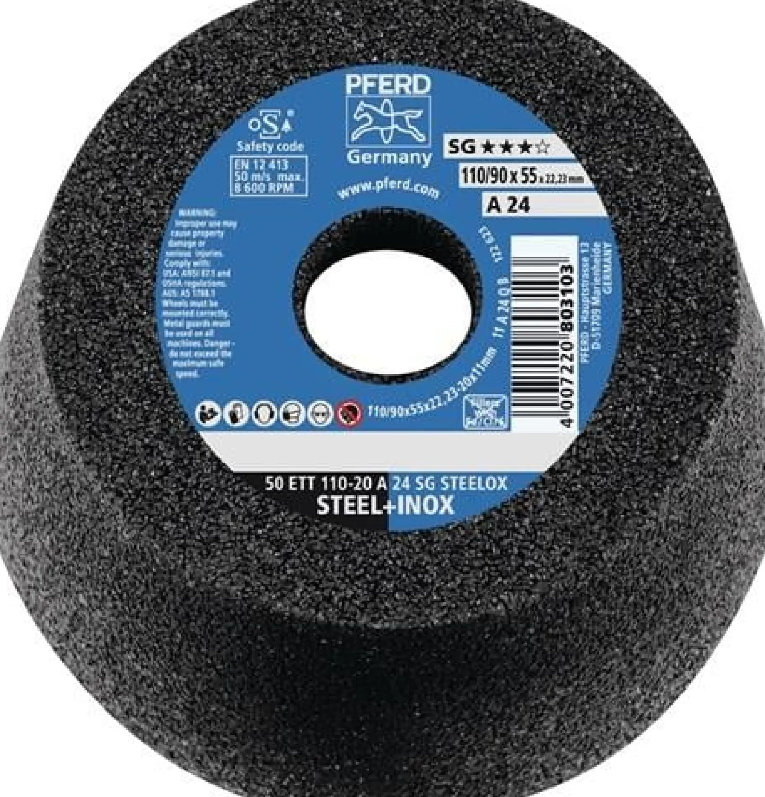 PFERD Schleiftopf ETT SG STEELOX 110 / 55 mm P 36 - 63418226