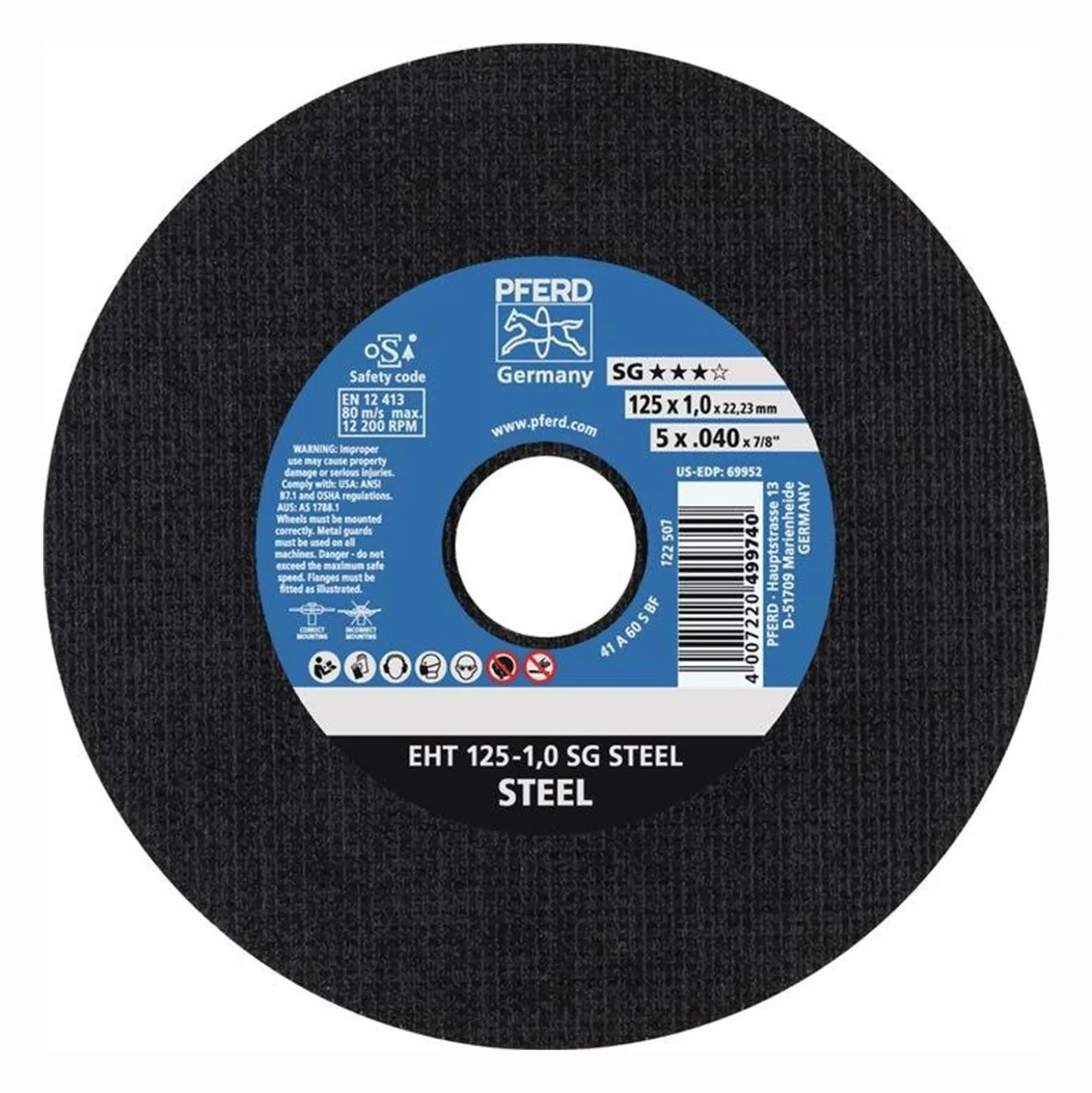 PFERD Trennscheibe SG STEEL Ø 125 x 2,4 mm gerade - 61321222