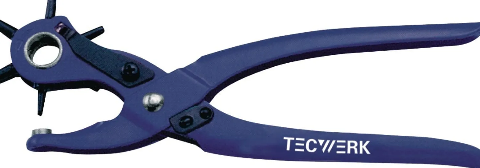 Revolverlochzange Gesamt-L.240mm 2/2,5/3/3,5/4 u.5mm blau pulv.TECWERK