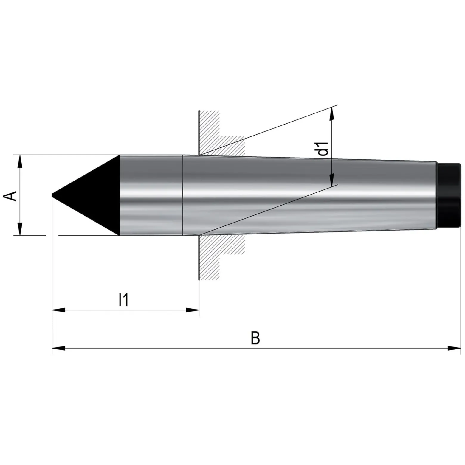 Röhm Feste Zentrierspitzen, Aufnahme MK 5, DIN 806, volle Spitze, nur geschliffen - 326816