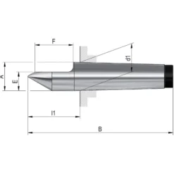 Röhm Feste Zentrierspitzen, Aufnahme MK 4, DIN 806, halbe Spitze Werkstoff: WS - 013871