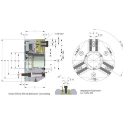 Röhm Kraftspannfutter DURO-A 254 Spitzverzahnung 60° Kurzkegelaufnahme - KK6 - 183738