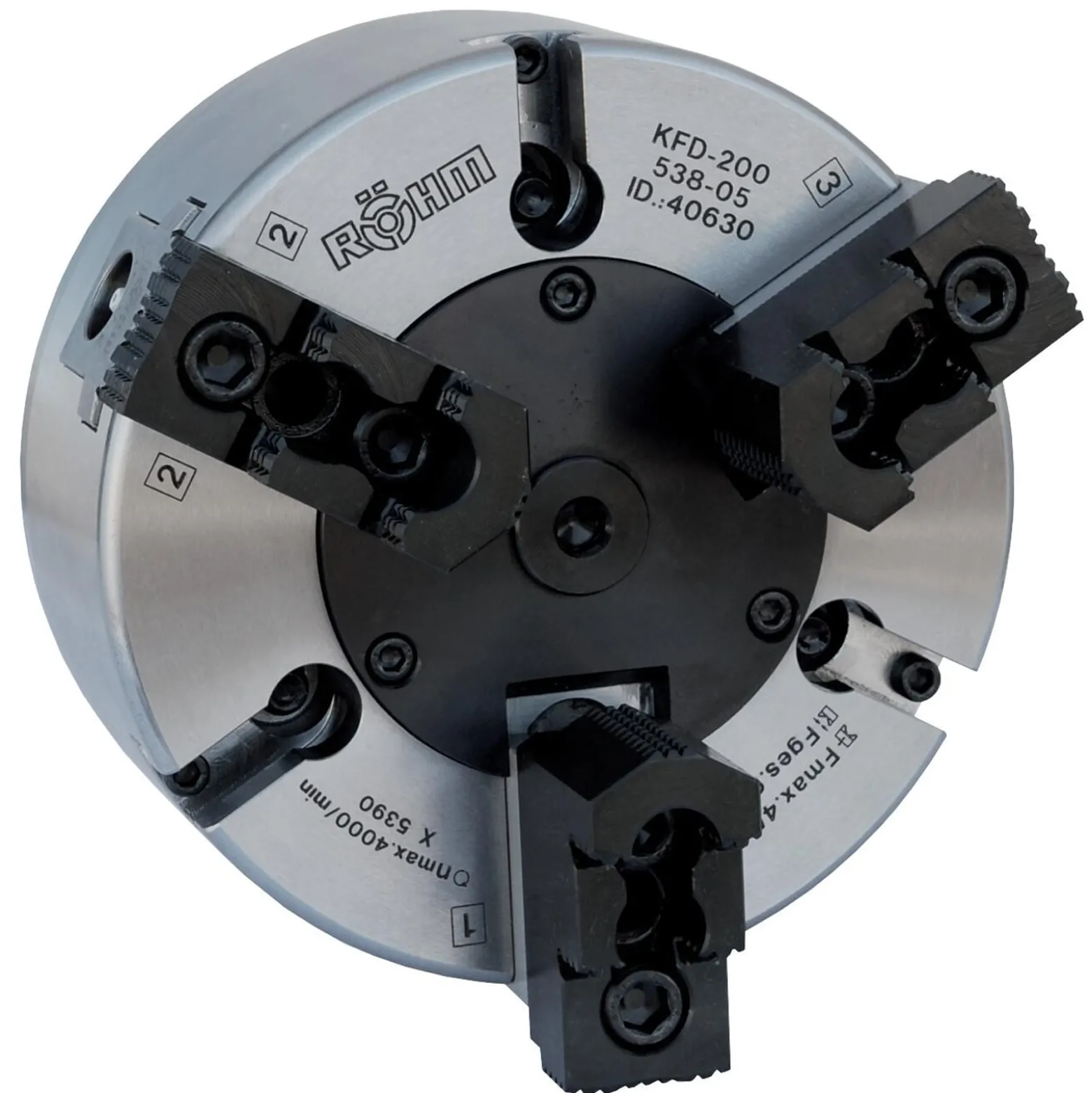 Röhm Kraftspannfutter KFD 160, 3-Backen, mit Kreuzversatz, Zylindrische Zentrieraufnahme - 023529