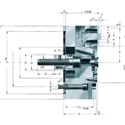 Röhm Kraftspannfutter KFD 160, 3-Backen, mit Kreuzversatz, Zylindrische Zentrieraufnahme - 023529