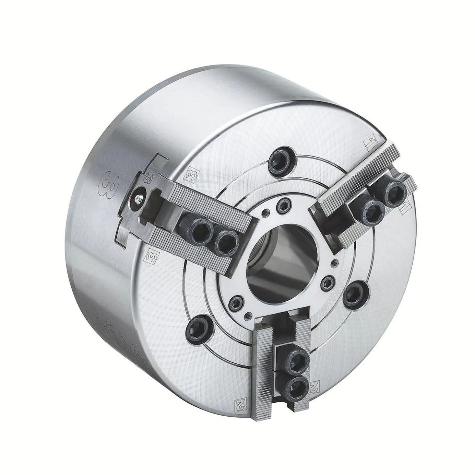 Röhm Kraftspannfutter KFD-HE 170, 3-Backen, Spitzverzahnung90°, Zylindrische Zentrieraufnahme - 154384