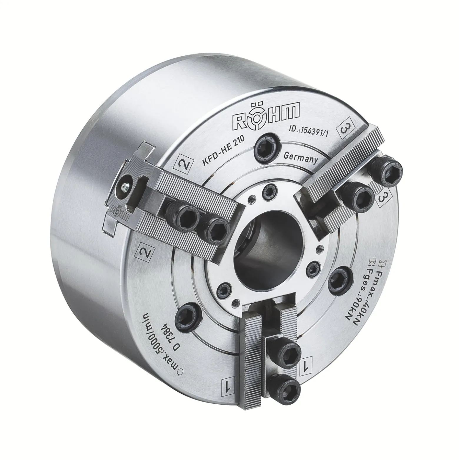 Röhm Kraftspannfutter KFD-HE 315, 3-Backen, Spitzverzahnung 60°, neutrale Ausführung - 154830