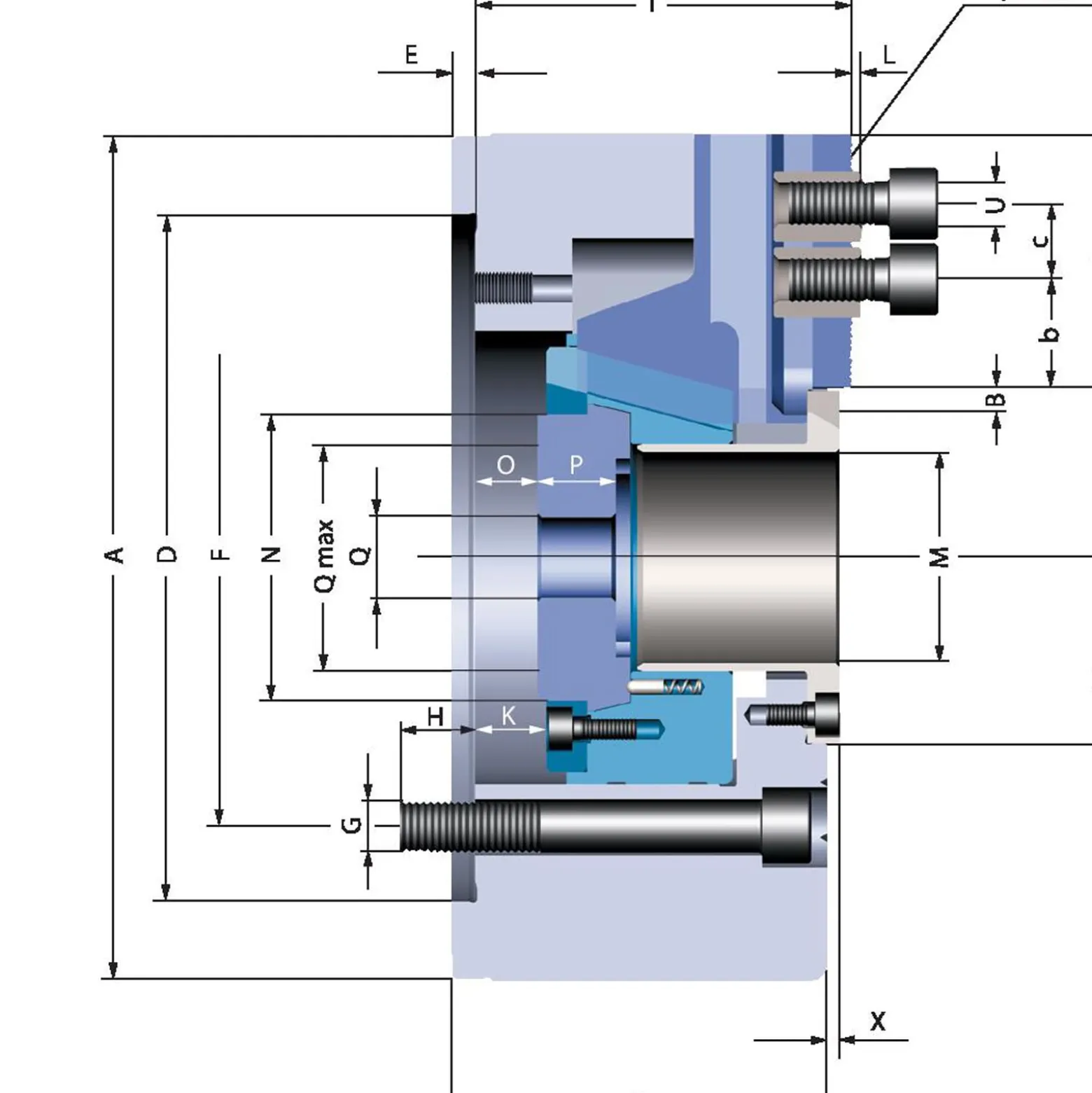 Röhm Kraftspannfutter KFD-HE 315, 3-Backen, Spitzverzahnung 60°, neutrale Ausführung - 154830