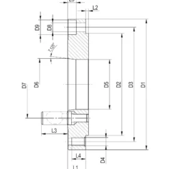 Röhm Stahl-Zwischenflansch nach DIN ISO 702-2 Flanschgröße 5 Ø 160 futterseitig nach DIN 6350 - 182968