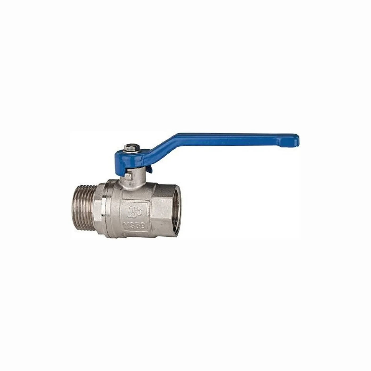 Riegler Messingkugelhahn valve line Handhebel blau MS vernickelt IG/AG G 1/2 - 115721