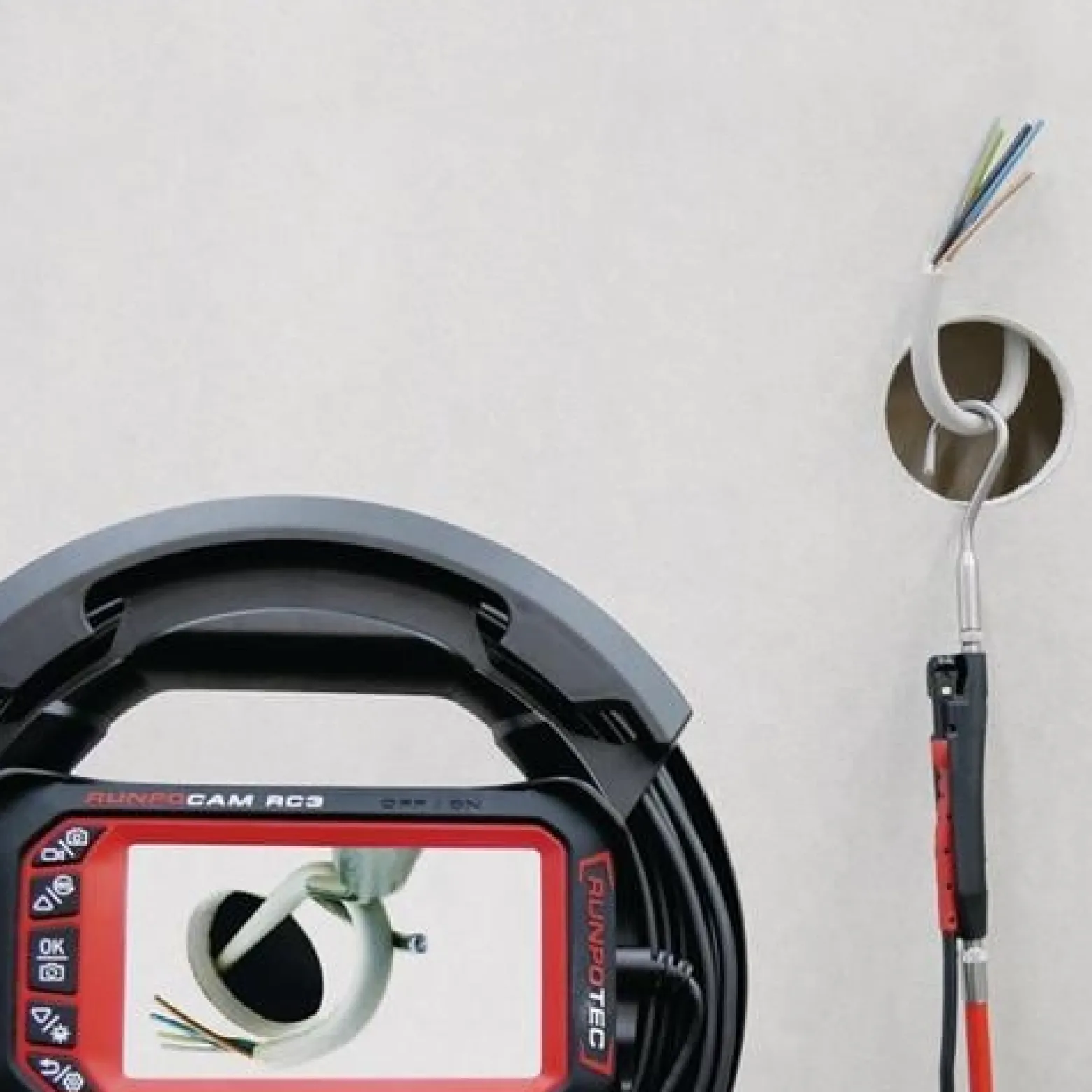 Rohrkamera RC 3 Kabel-L.15+30m Kamerakopf-D.13mm RUNPOTEC