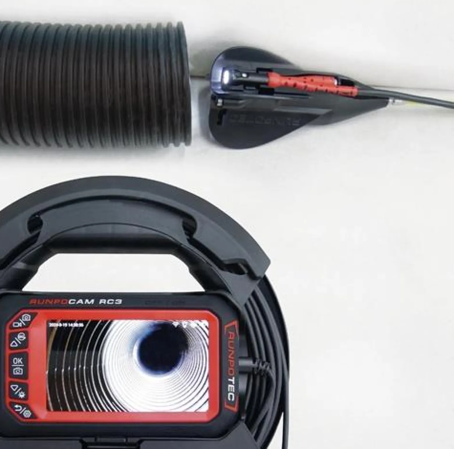 Rohrkamera RC 3 Kabel-L.15+30m Kamerakopf-D.13mm RUNPOTEC