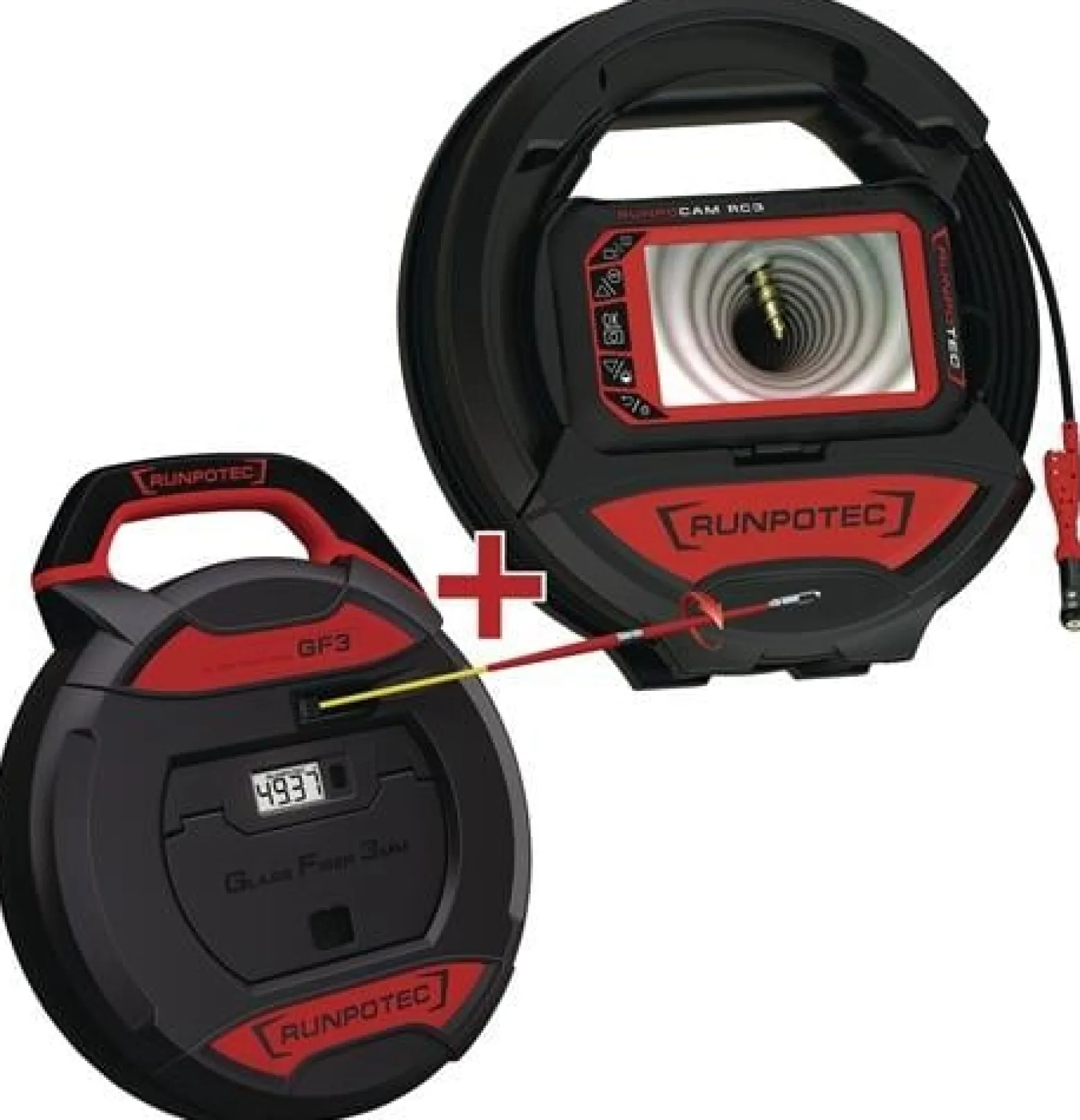 Rohrkamera RC 3 Kabel-L.15+30m Kamerakopf-D.13mm RUNPOTEC