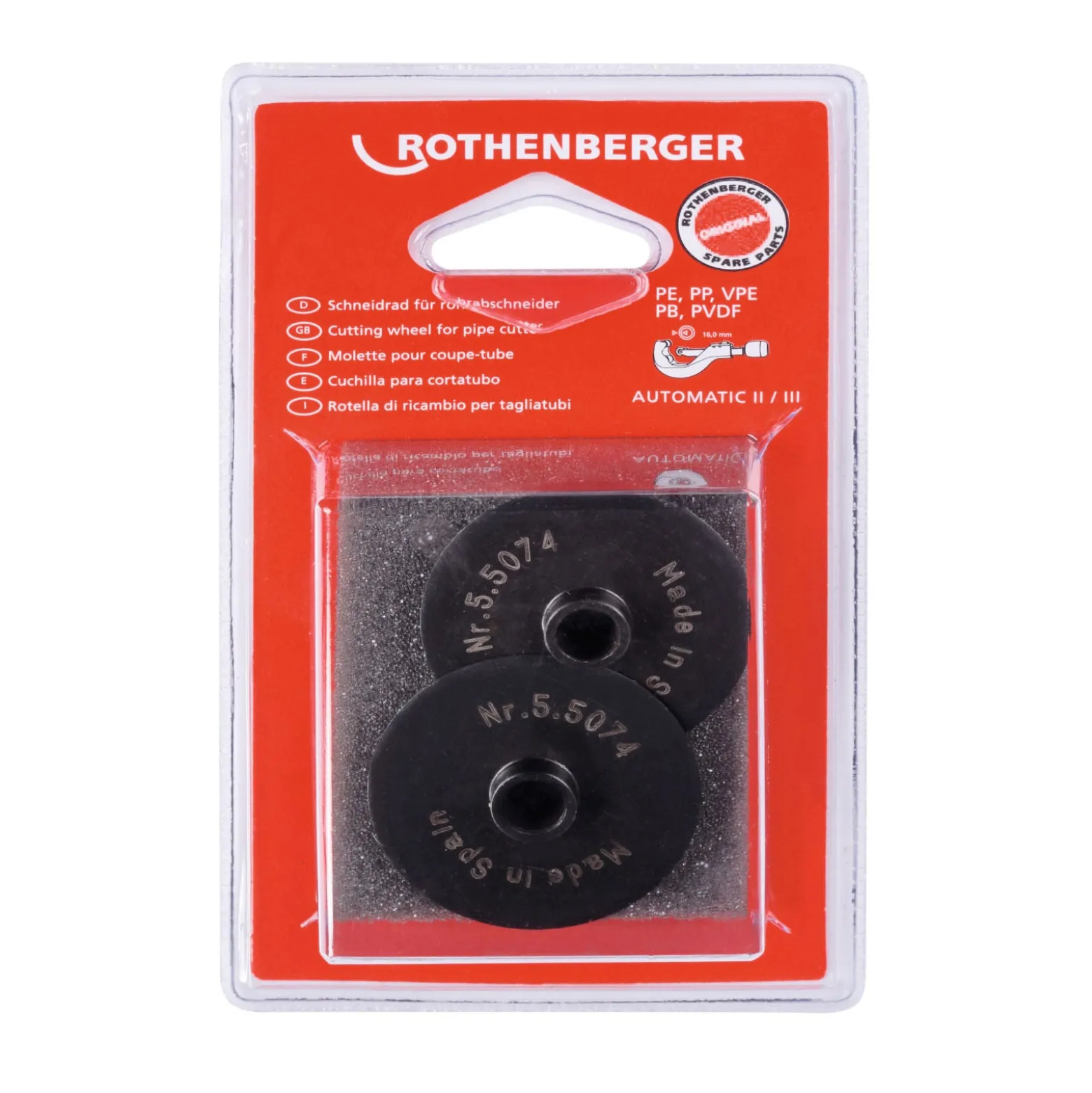 ROTHENBERGER Schneidrad für Rohrabschneider Autom., Gr.3, 2 Stück - 055074D