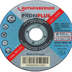 ROTHENBERGER Trennscheibe INOX PROFI PLUS (125×1×22), 10 Stück - 071534D