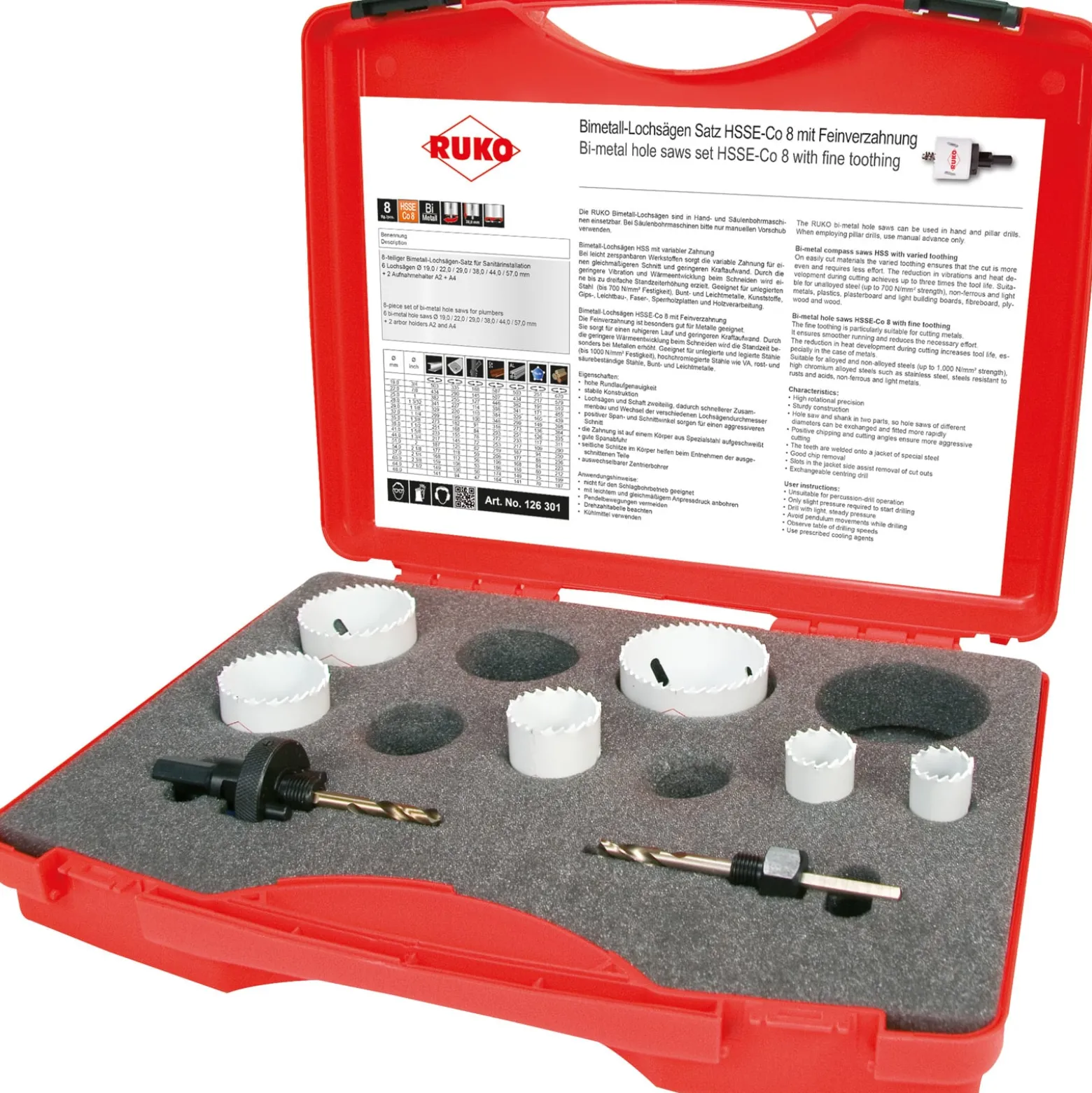RUKO Bimetall-Lochsägen-Satz HSS Co 8 PK 1 Sanitär - 126301