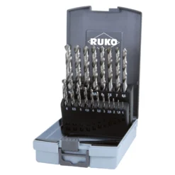 RUKO Spiralbohrer-Satz DIN 338 Typ VA HSSE-Co 8 in Kunststoffkassette 19 teilig - 281214ERO
