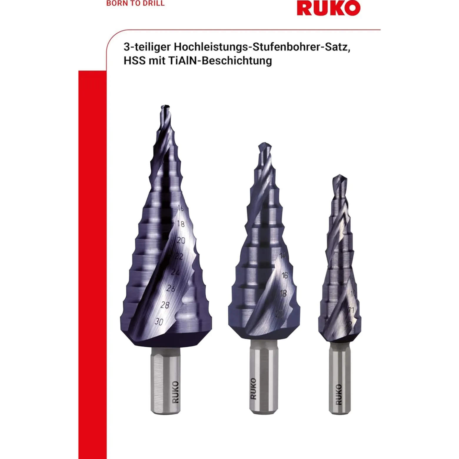 RUKO Stufenbohrer HSS-TiAlN 6tlg. - A101032F
