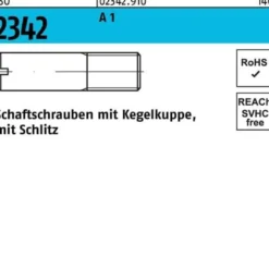 Schaftschraube ISO 2342 Kegelkuppe/Schlitz M4x 16 A 1 100 Stück