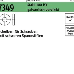 Scheibe DIN 7349 19x44x 8 Stahl 100HV galv.verz. 50 Stück