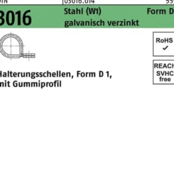 Schelle DIN 3016 Gummiprofil 22x 20 - W1 Stahl galv.verz. 50 Stück