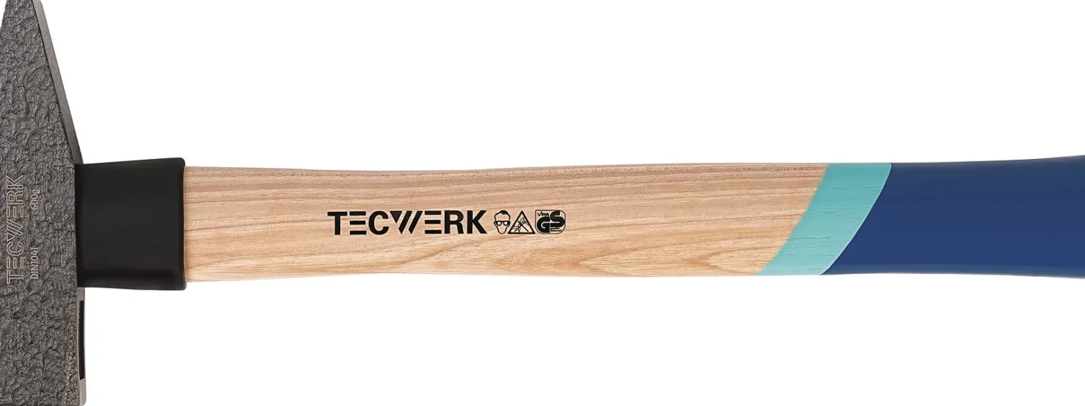 Schlosserhammer 1500g Stiel-L.380mm Hickory m.Nylonschutzhülse TECWERK