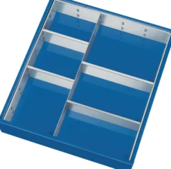 Schubladenunterteilungsmaterial Front-H.120-150mm 1 Trenn- u.4 Steckw.TECWERK