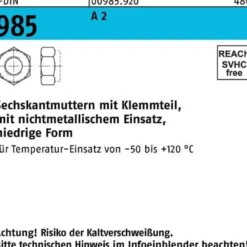 Sechskantmutter DIN 985 Klemmteil M14 A 2 25 Stück