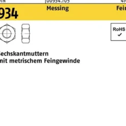 Sechskantmutter DIN 934 M8x 1 Messing 100 Stück