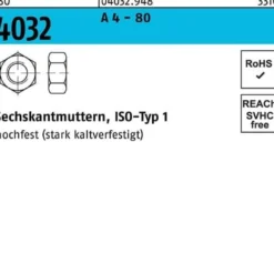 Sechskantmutter ISO 4032 M14 A 4 - 80 100 Stück