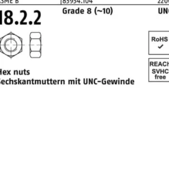 Sechskantmutter R 83934 UNC-Gewinde 1 1/4 Grade 8 (~10) 10 Stück