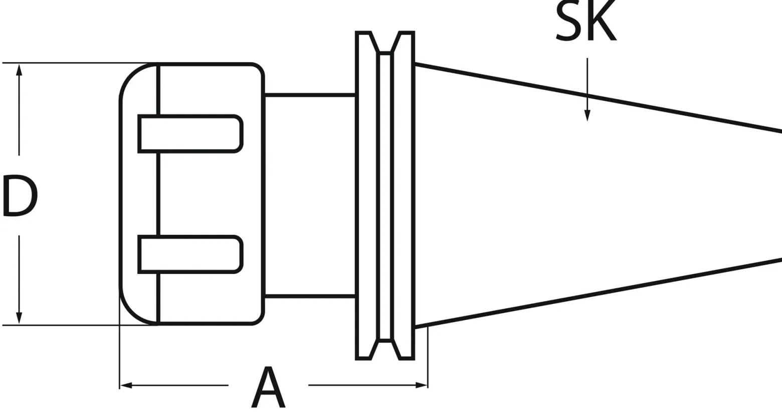 Spannzangenfutter ER DIN 69871AD Spann-D.2-16mm SK40 A.-L.60mm TECWERK