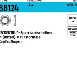 Sperrkantscheibe R 88124 NSK-M 12 A 4 500 Stück TECKENTRUP
