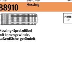 Spreizdübel R 88910 IG M5/6,5x 21 Messing gerändelt 100 Stück
