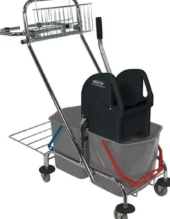 Sprintus Reinigungswagen Eimer 2 x 17 l, Presse, Ablagekorb - 301081