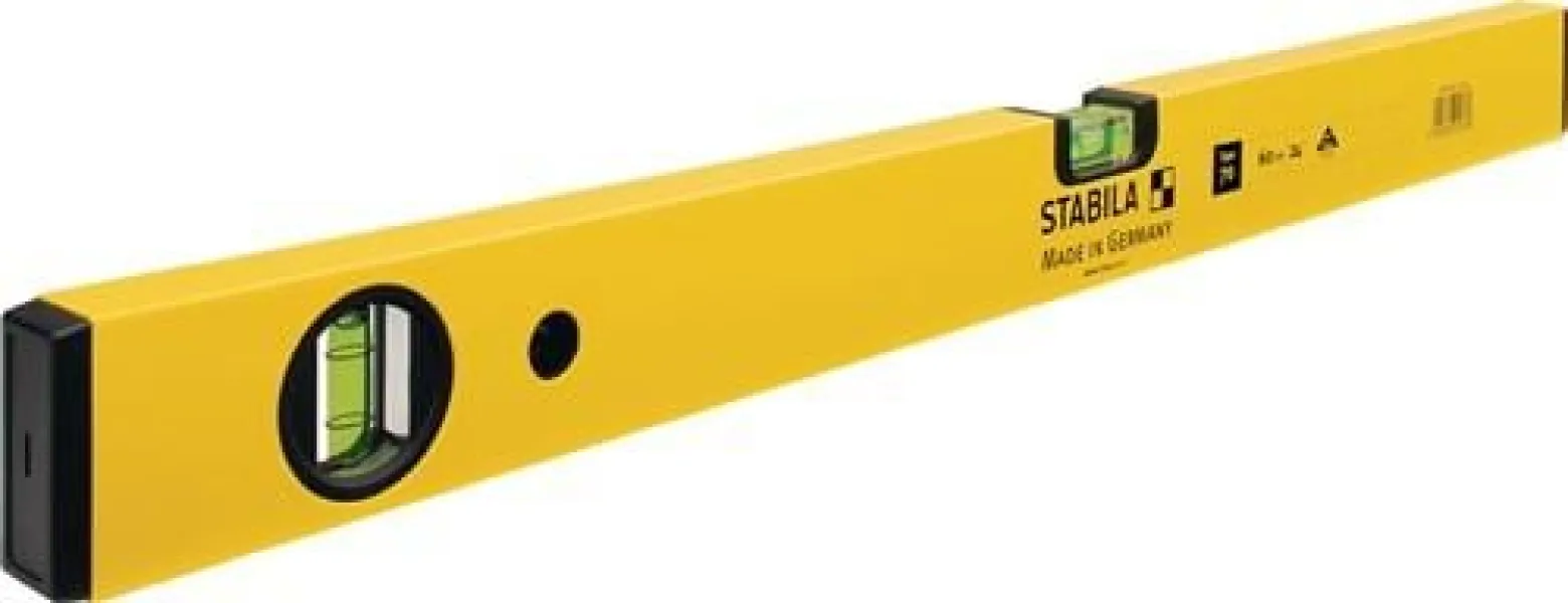 STABILA Wasserwaage Type 70, 80 cm, leichtes Alu-Profil, 1 Horizontal-Libelle, 1 Vertikal-Libelle, Made in Germany - 02286