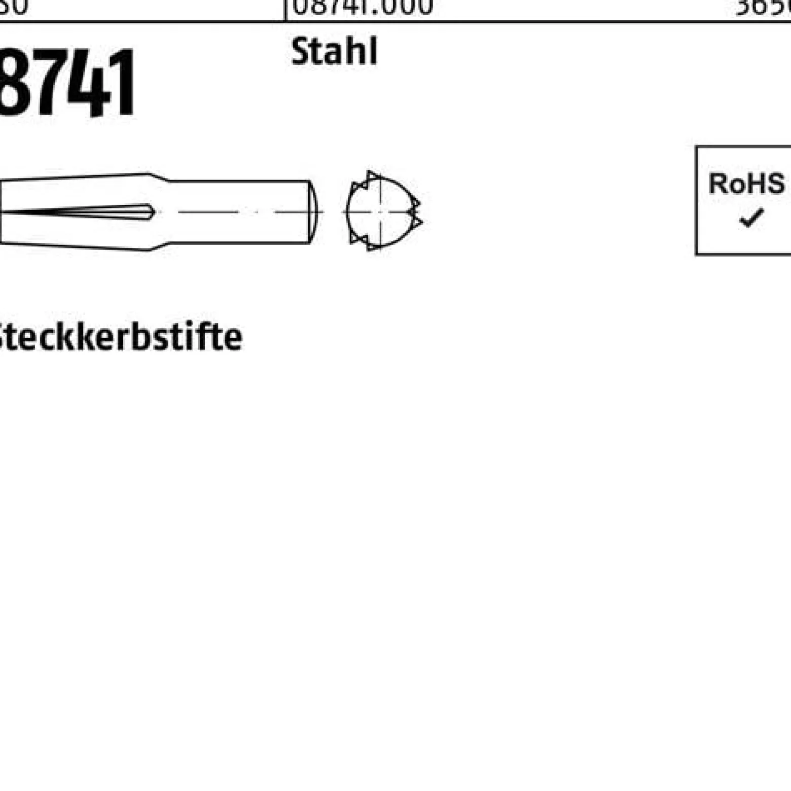 Steckkerbstift ISO 8741 12x 40 Stahl 25 Stück